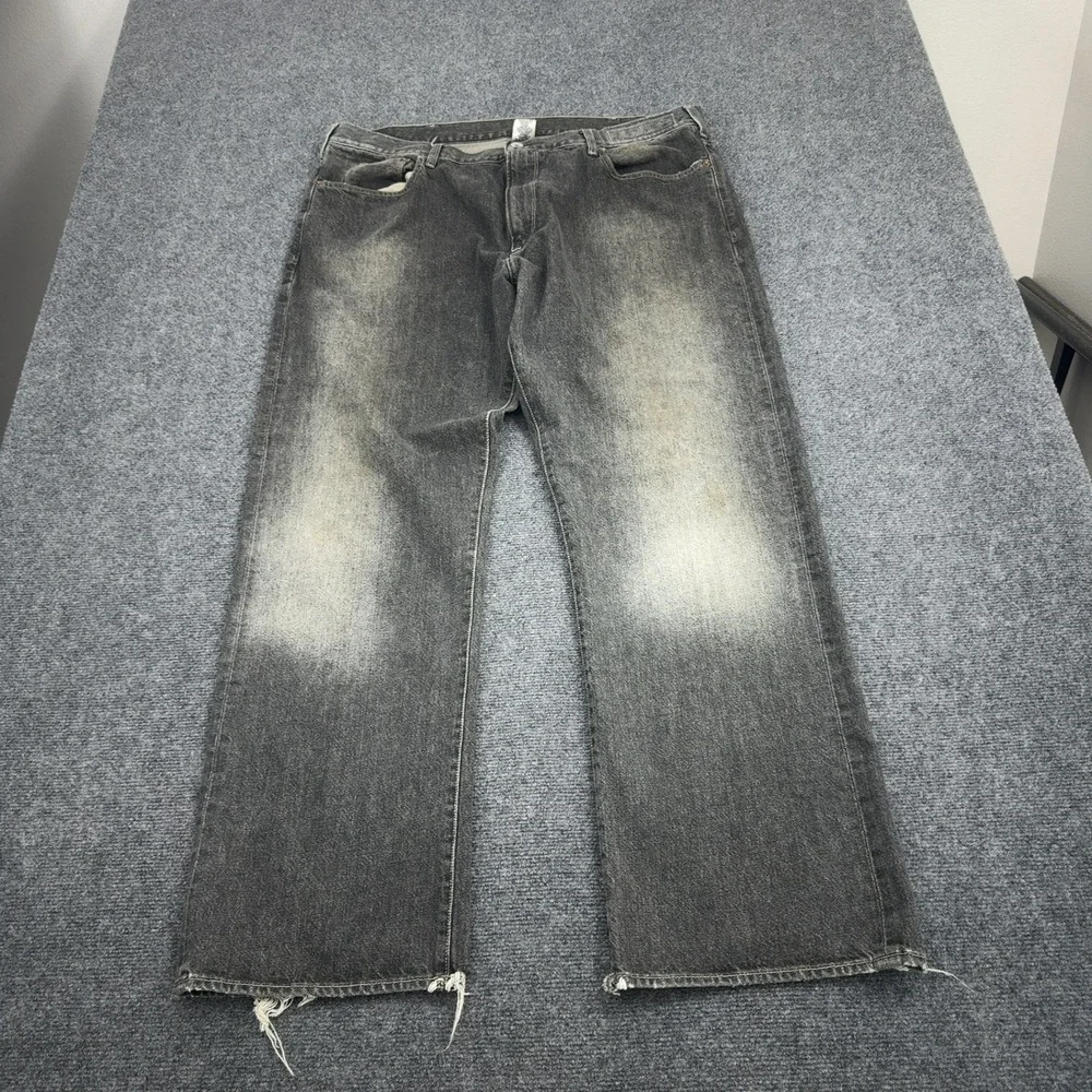 Vintage Guess Jeans Men 42 Black Cotton Distressed Faded Denim Grunge Style